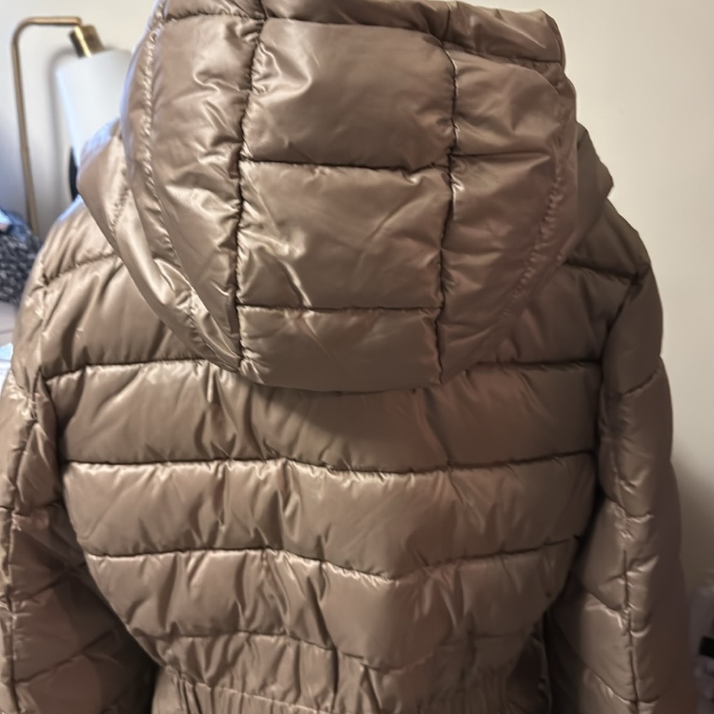 Tahari Women's Beige longer length Puffer Coat - Picture 5 of 12